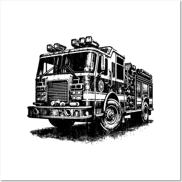 Fire Truck Wall Art by Vehicles-Art